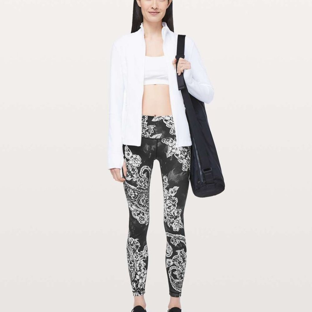 lululemon athletica Black and White Floral Print High-Rise Leggings - Picture 4 of 7